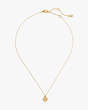 Kate Spade,pave "N" initial mini pendant necklace,necklaces,Clear/Gold