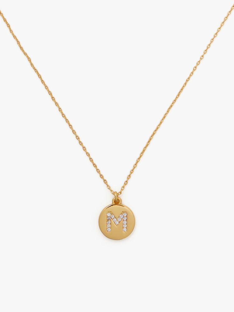 Pave "M" Initial Mini Pendant Necklace