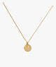 Kate Spade,pave initial mini pendant necklace,necklaces,Clear/Gold