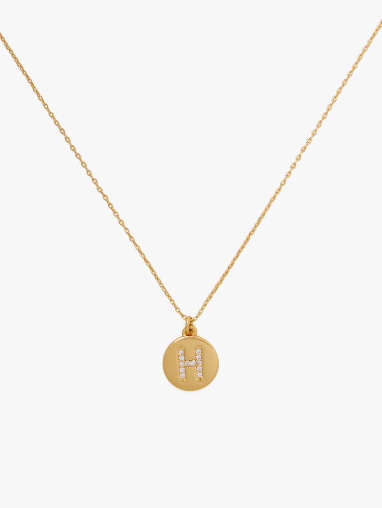 Kate Spade,pave "H" initial mini pendant necklace,necklaces,