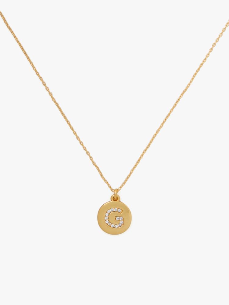 Pave "G" Initial Mini Pendant Necklace