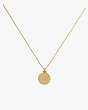 Kate Spade,pave initial mini pendant necklace,necklaces,Clear/Gold