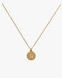 Kate Spade,pave "A" initial mini pendant necklace,necklaces,Clear/Gold