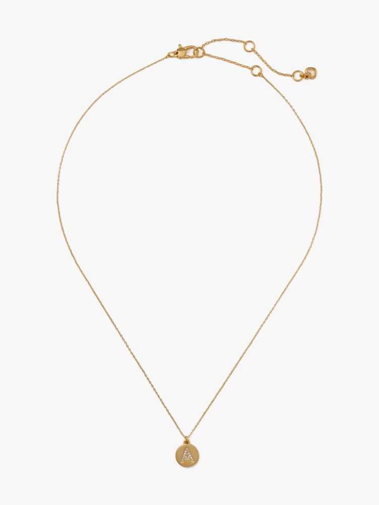 Kate Spade,Pave "a" Initial Mini Pendant Necklace,