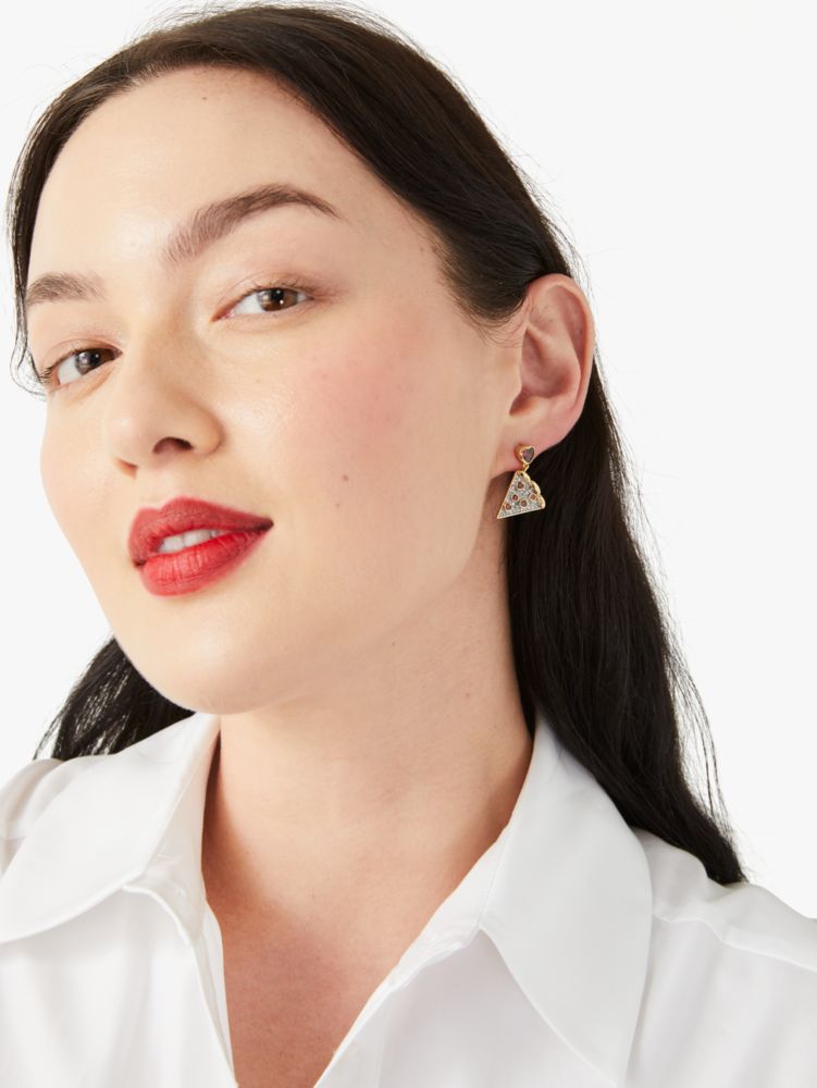 Kate Spade,pizza my heart drop earrings,earrings,Red