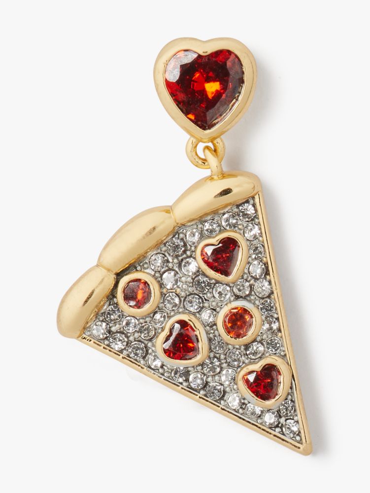 Kate Spade,pizza my heart drop earrings,earrings,Red