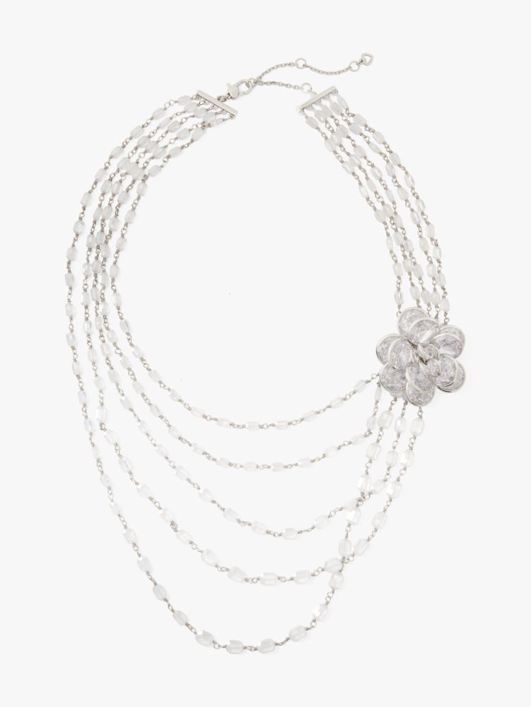 Kate Spade,Jeweled Rosette Multi Strand Necklace,
