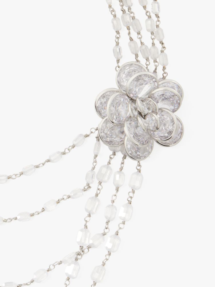 Kate Spade,Jeweled Rosette Multi Strand Necklace,