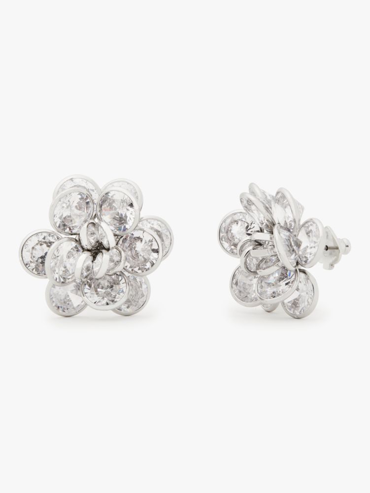 Jeweled Rosette Statement Studs, , Product