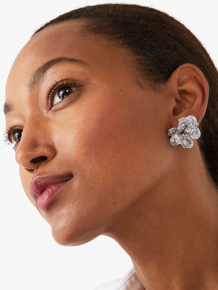 Jeweled Rosette Statement Studs, , Product