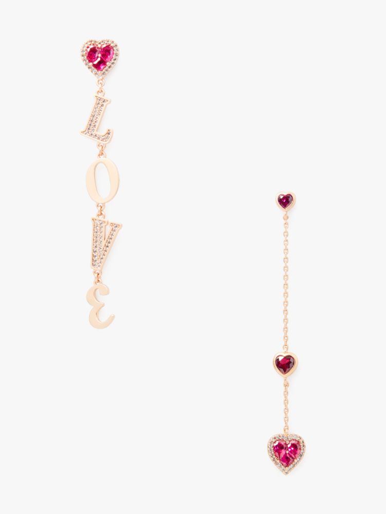 Kate Spade,Spell It Out Love Linear Earrings,