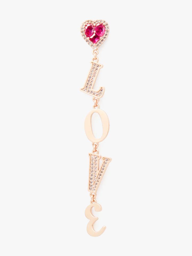 Kate Spade,Spell It Out Love Linear Earrings,