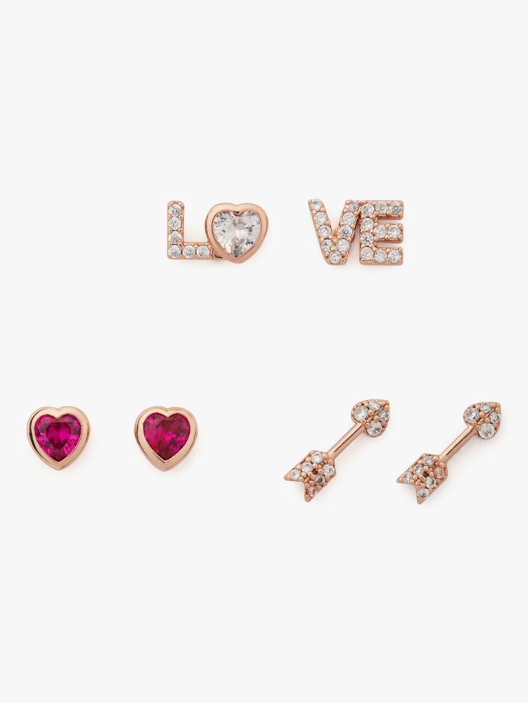 Spell It Out Heart & Arrow Studs Set, , Product