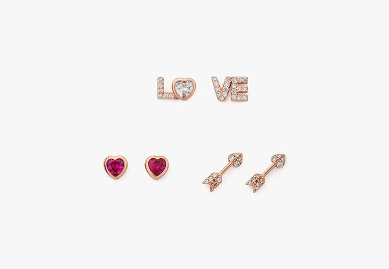 Spell It Out Heart & Arrow Studs Set, , Product