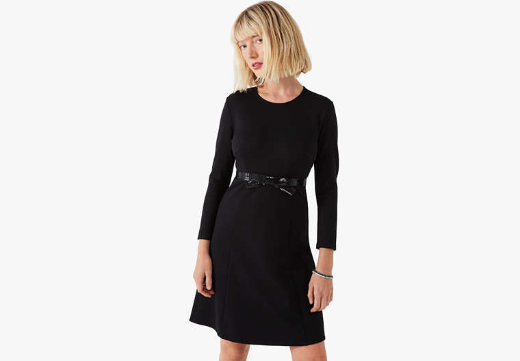 Kate Spade,bow-waist ponte dress,dresses & jumpsuits,Black