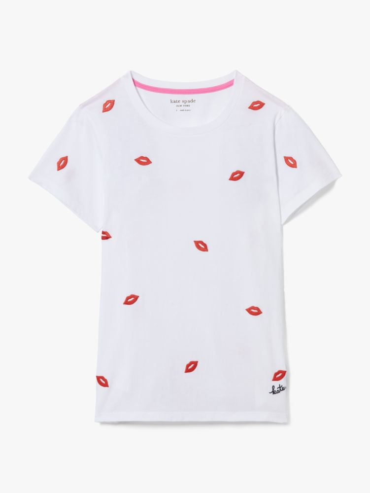 Embroidered Kisses Tee | Kate Spade New York