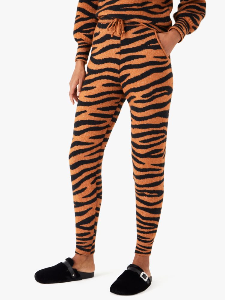 Yellow Tiger Women's Joggers, Best Animal Print Tiger Stripe