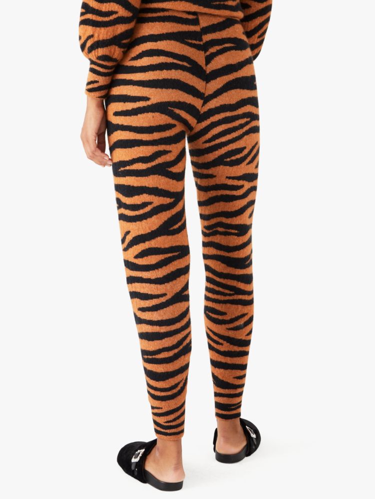 Red Tiger Striped Women's Joggers, Best Animal Print Designer