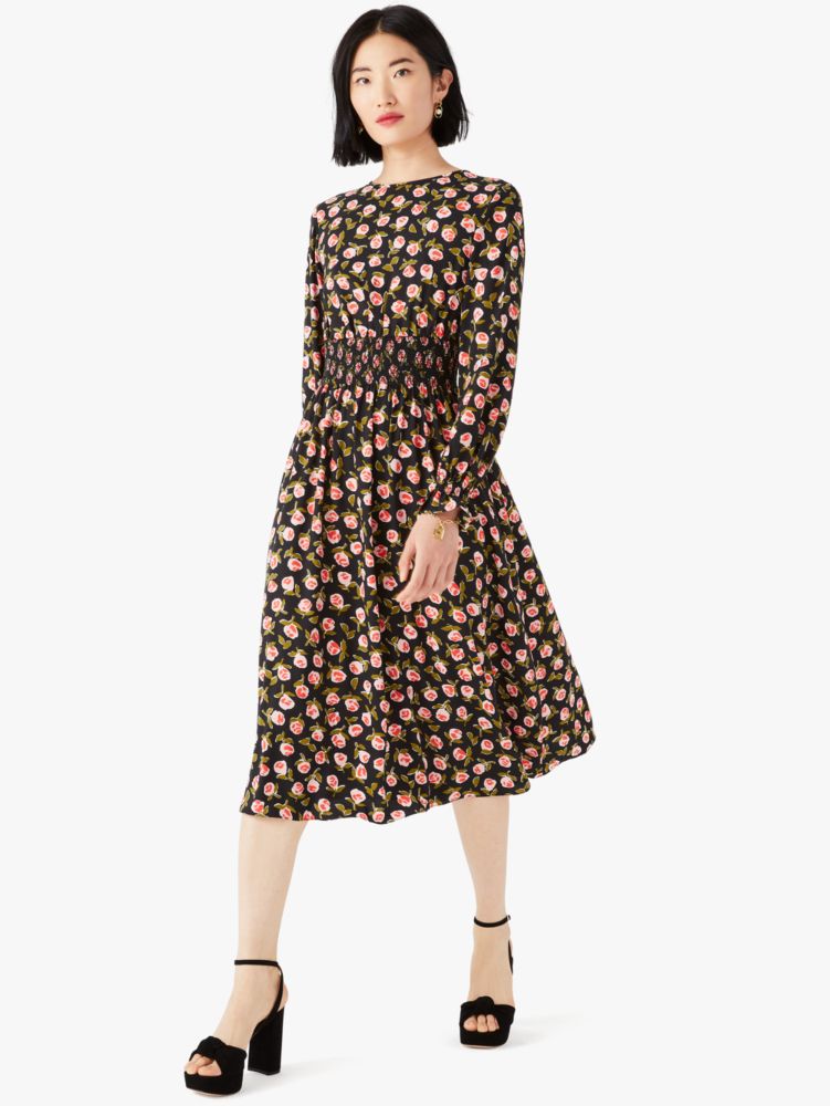 Kate Spade,ditsy roses waverly dress,dresses & jumpsuits,Black