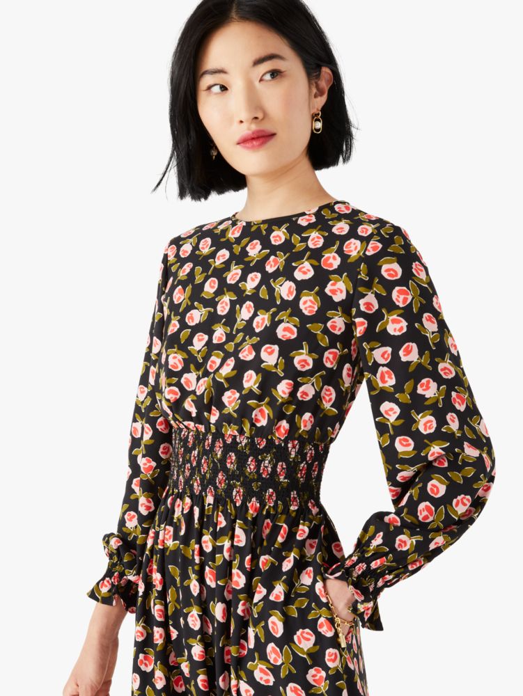 Kate Spade,ditsy roses waverly dress,dresses & jumpsuits,Black