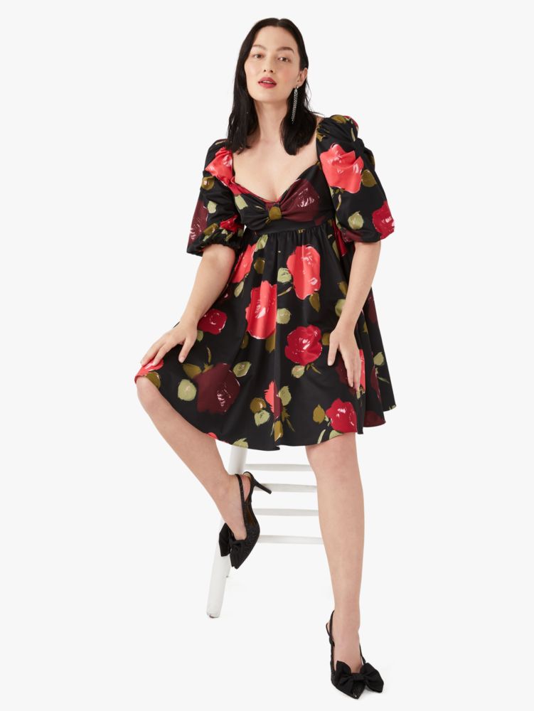 Beau Satin Puff Sleeve Dress by kate spade new york for $50