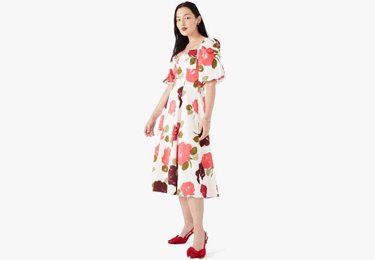 Kate Spade,just rosy beau midi dress,dresses & jumpsuits,French Cream