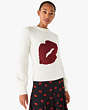 Kate Spade,sparkle kiss sweater,sweaters,French Cream