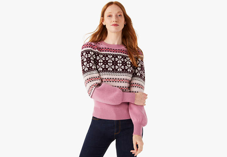 Kate Spade,spade flower fair isle sweater,sweaters,Multi