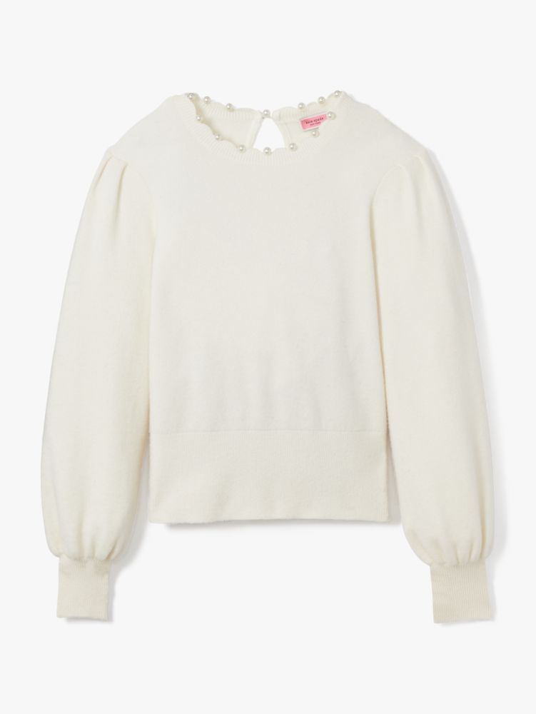 Kate Spade,Pearl-edged Crewneck Sweater,