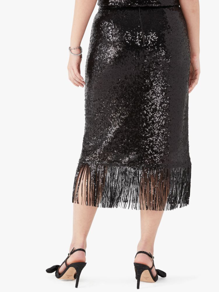 Sequin fringe pencil on sale skirt