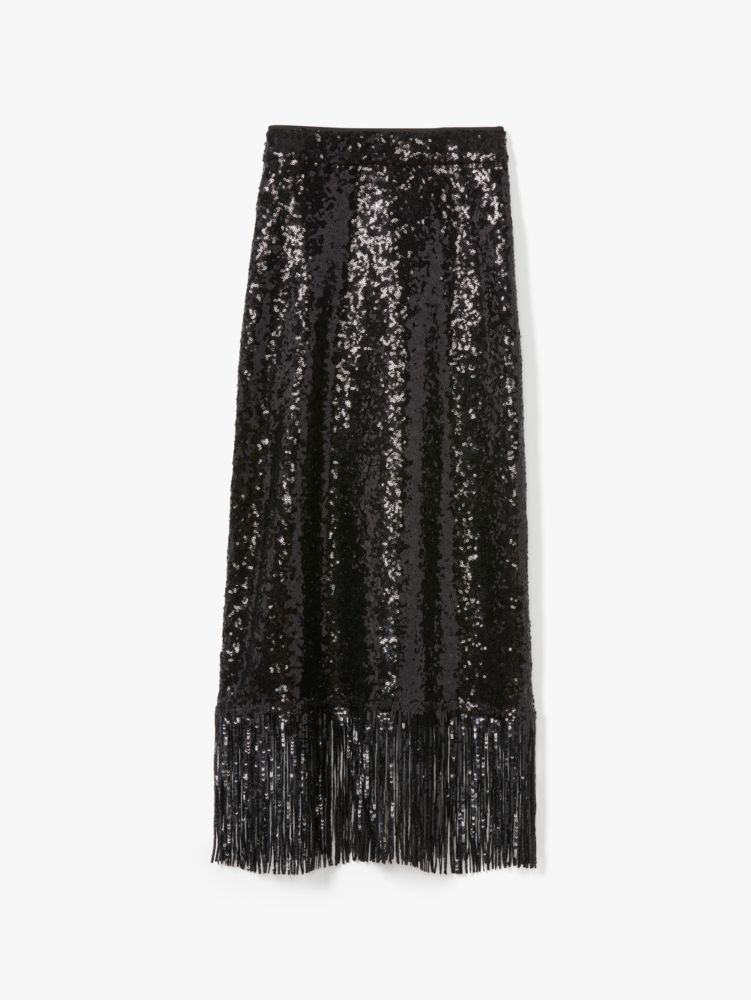 Fringed Sequin Skirt