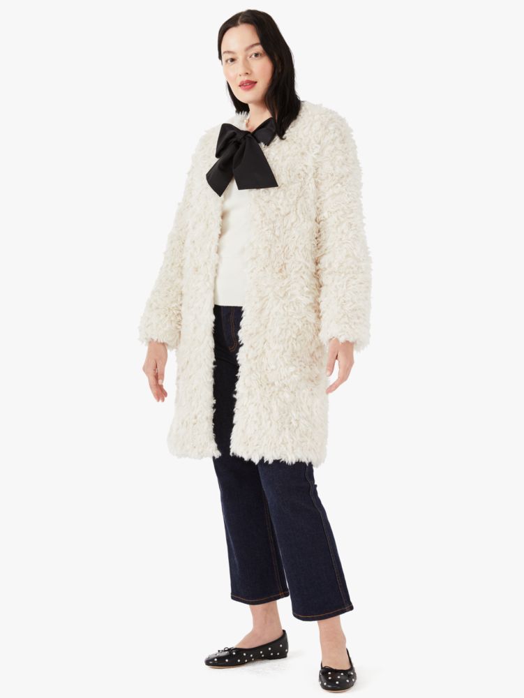 Faux Fur Bow Neck Coat | Kate Spade New York | Kate Spade New York