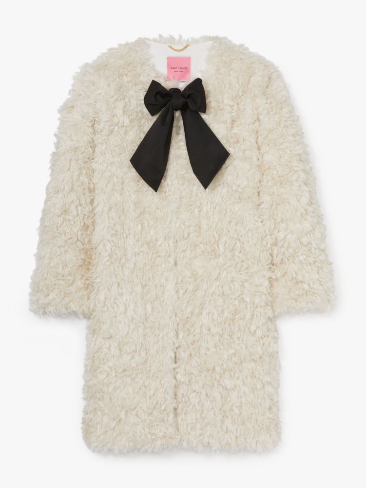 Faux Fur Bow Neck Coat | Kate Spade New York