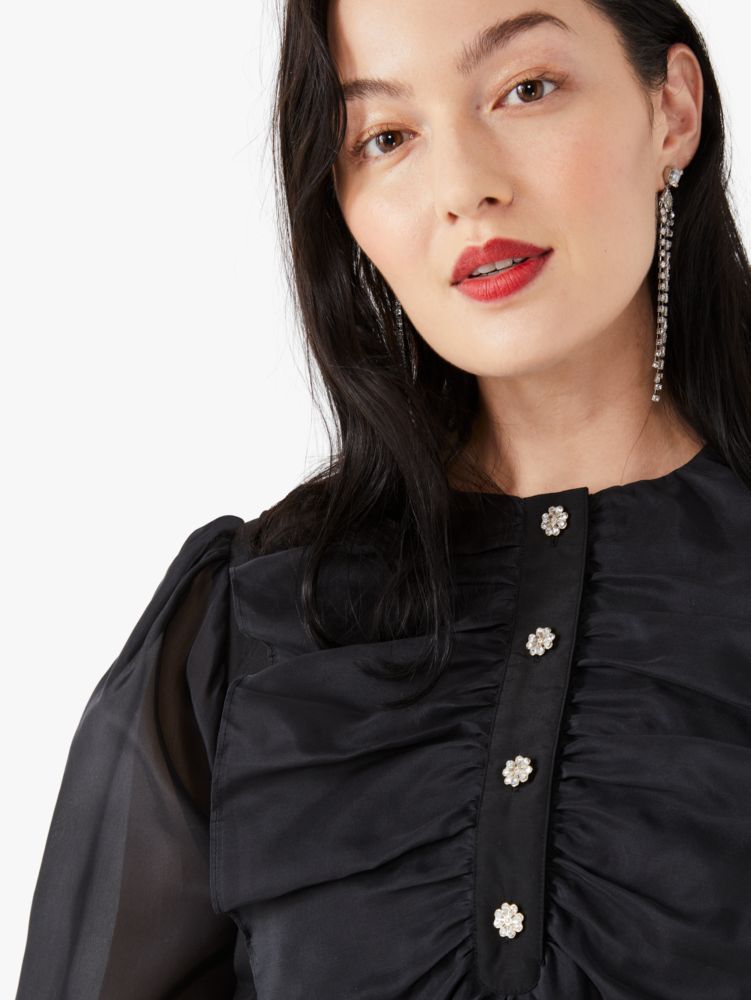 Kate Spade,ruffle tuxedo top,tops & blouses,