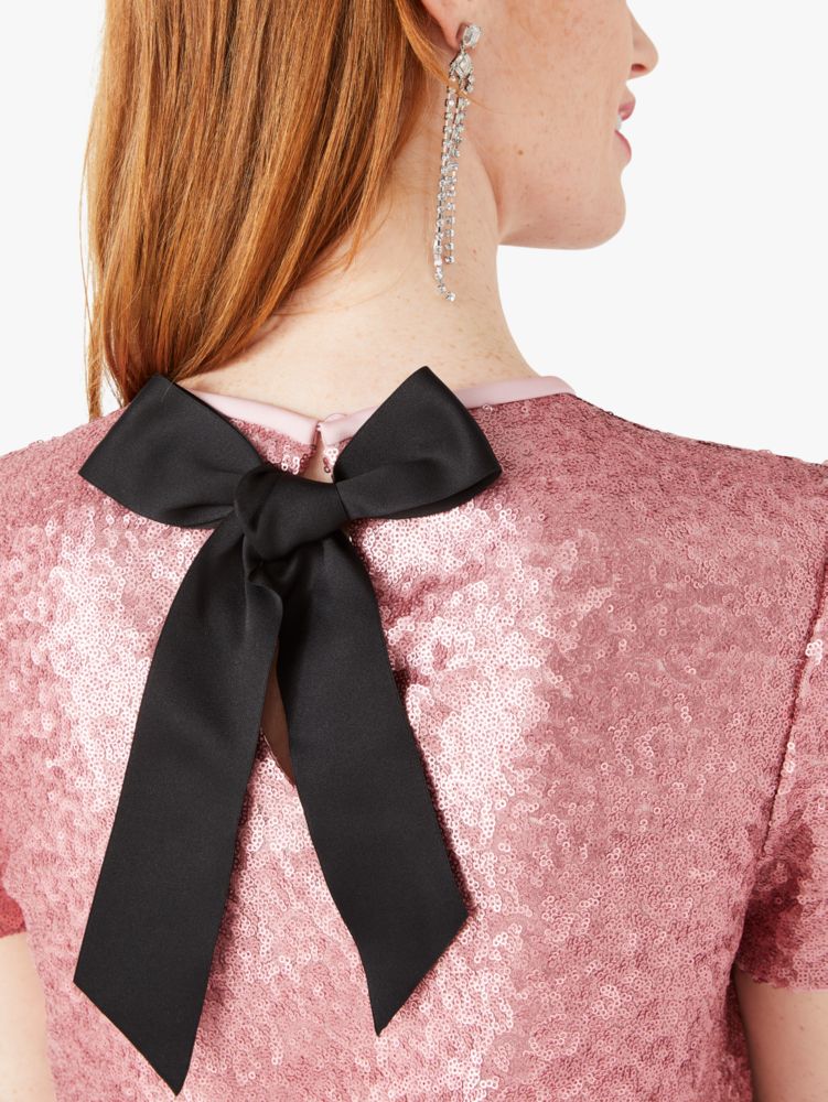 Kate Spade,sequin bow-back top,tops & blouses,New Rose