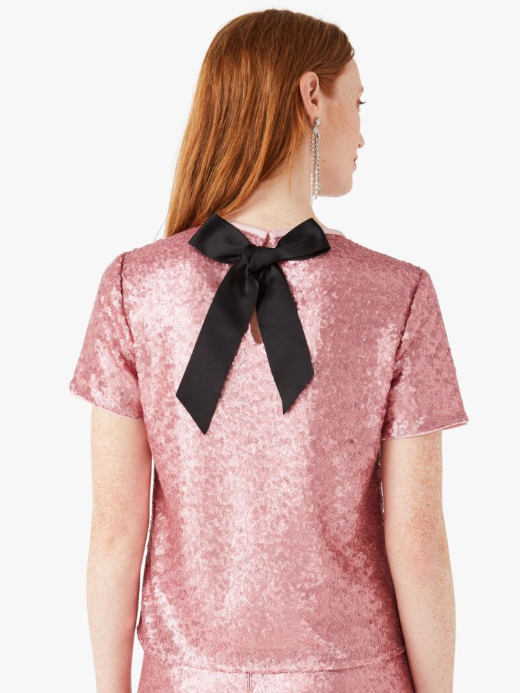 Kate Spade,Sequin Bow-back Top,
