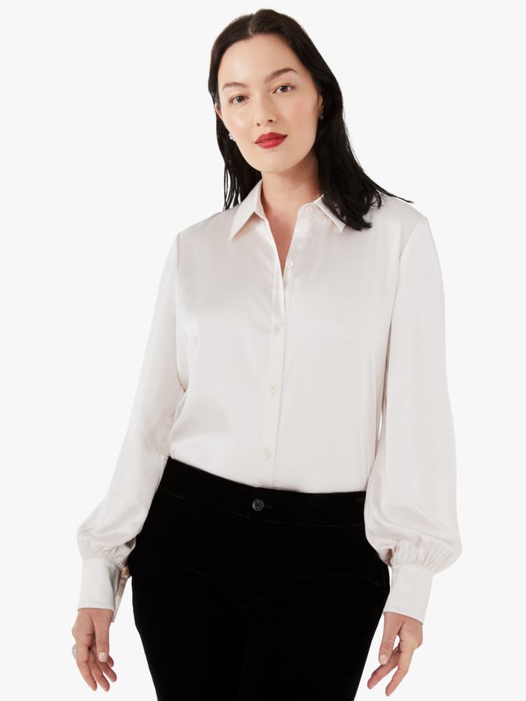 Kate Spade,Satin Pastis Blouse,