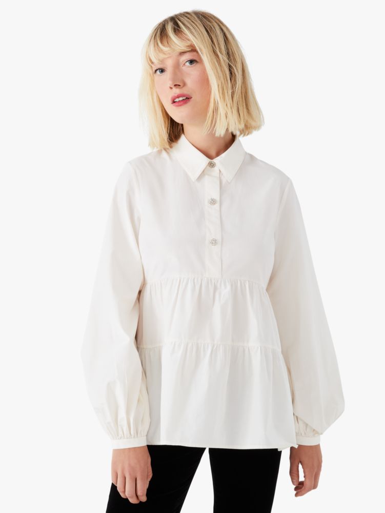 Kate Spade,taffeta cosmo top,tops & blouses,French Cream