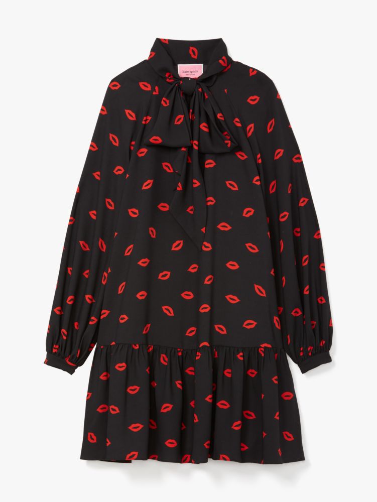 Kate Spade,Kisses Tie-neck Shift Dress,