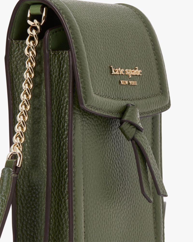 KATE SPADE Knott North South Phone Crossbody Bag For Women (Green, OS)