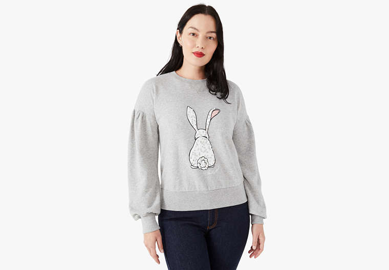 Kate Spade,embellished bunny sweatshirt,tops & blouses,60%,Grey Melange