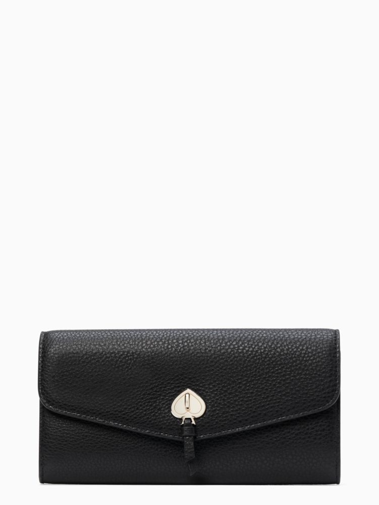 Kate Spade,marti large slim flap wallet,Black