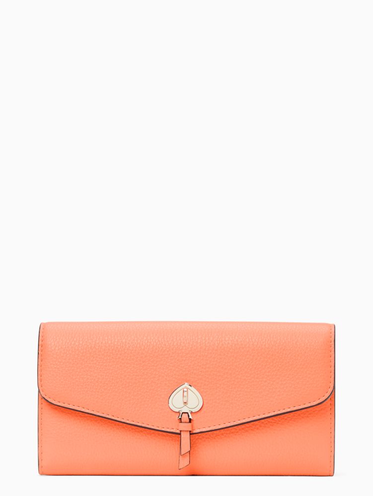 Kate Spade,marti large slim flap wallet,Melon Ball