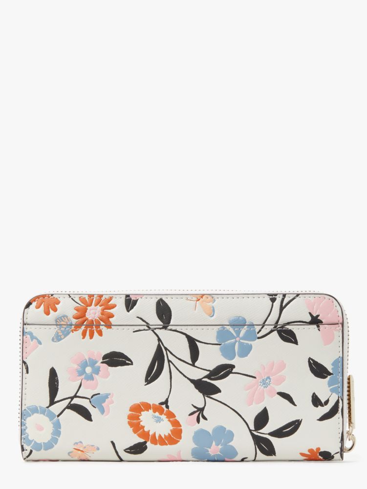 spencer floral garden embossed zip-around continental wallet, , Product