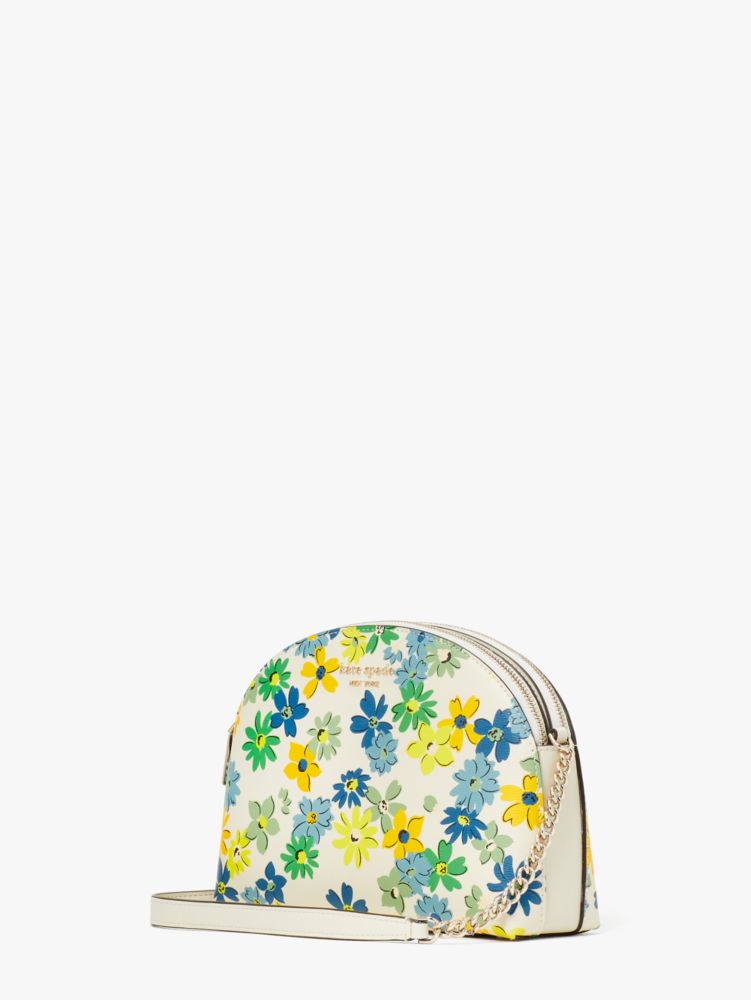 Kate Spade,Spencer Floral Medley Double Zip Dome Crossbody,Small,