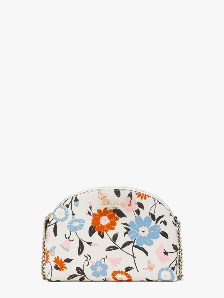 Kate Spade New York Morgan Flower Bed Embossed Saffiano Leather Double Zip  Dome Crossbody Blazer Blue Multi One Size : : Clothing, Shoes &  Accessories