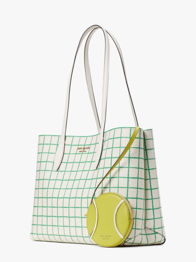 All Day Tennis Check Large Tote Bag, , Product