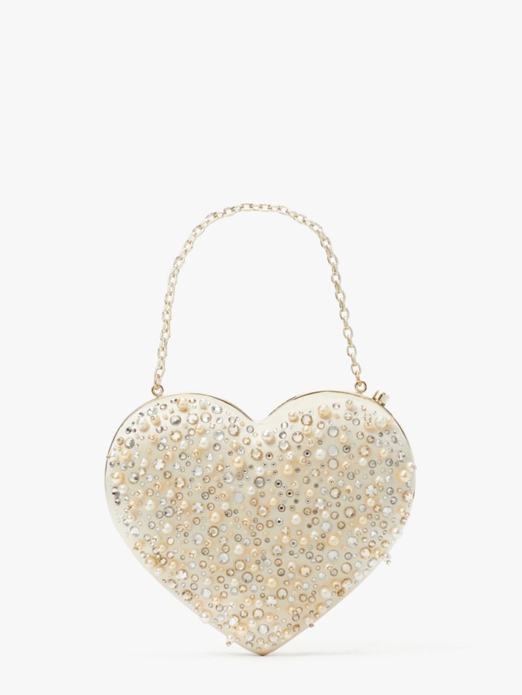 Bridal Embellished 3d Heart Clutch Kate Spade New York