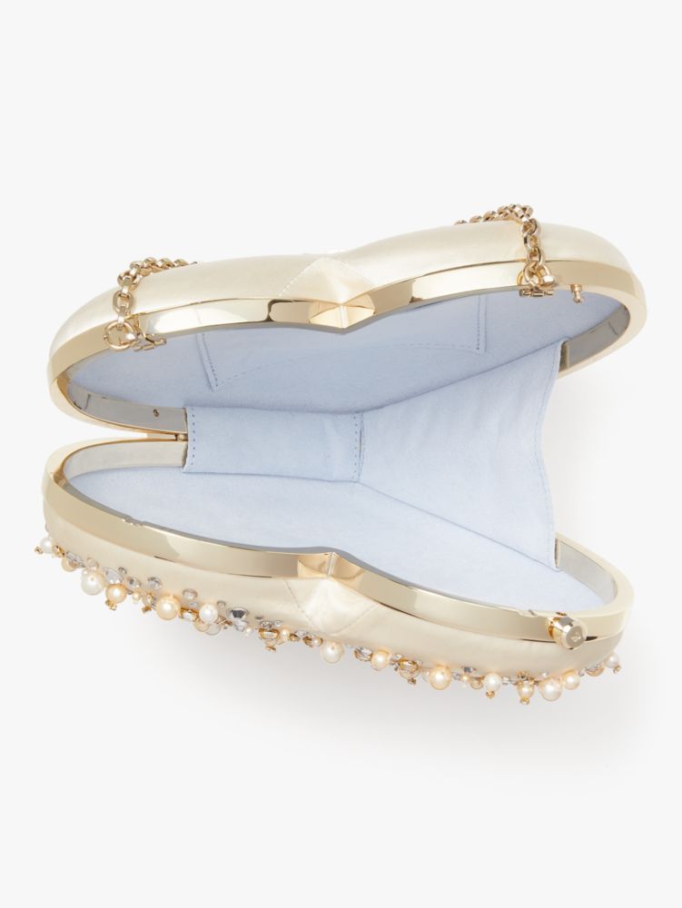 Bridal Embellished 3d Heart Clutch