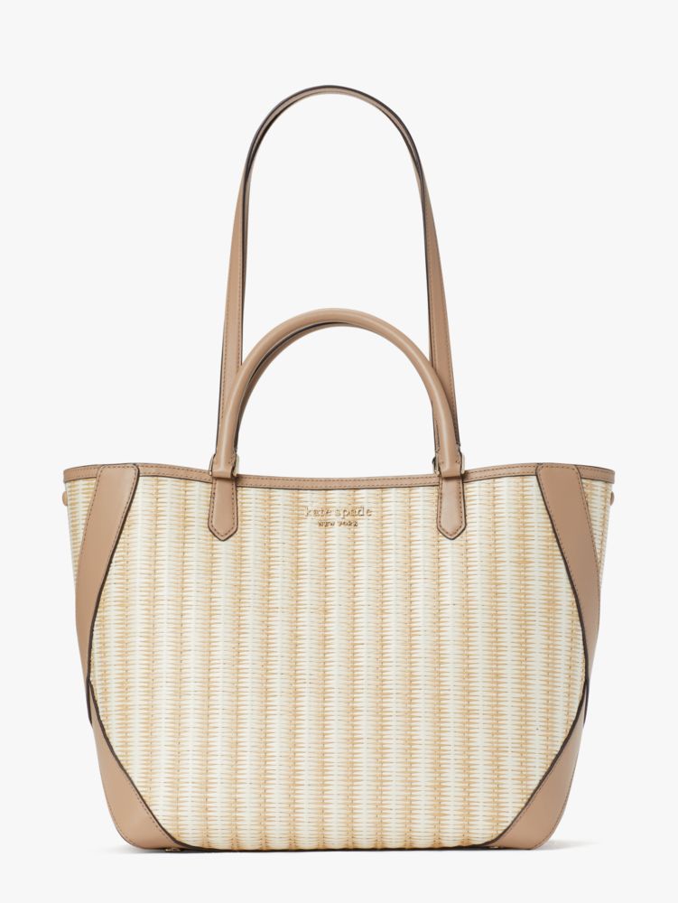 Kate Spade,Buddie Striped Straw Small Tote,